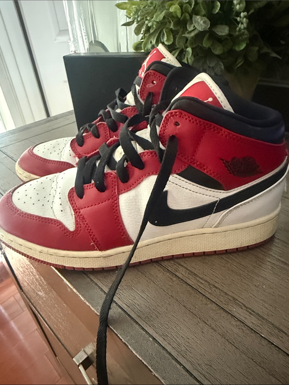 Jordan Kids Red White Black High-Top Sneakers